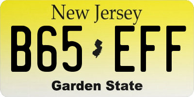 NJ license plate B65EFF