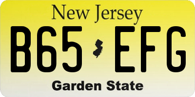 NJ license plate B65EFG