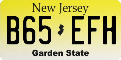 NJ license plate B65EFH