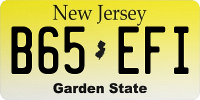 NJ license plate B65EFI