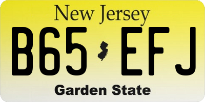 NJ license plate B65EFJ