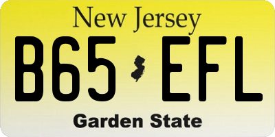 NJ license plate B65EFL