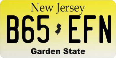 NJ license plate B65EFN