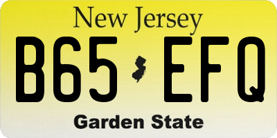 NJ license plate B65EFQ