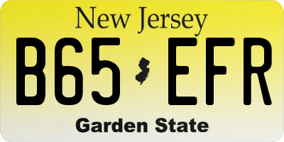 NJ license plate B65EFR