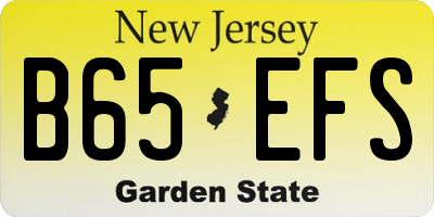 NJ license plate B65EFS