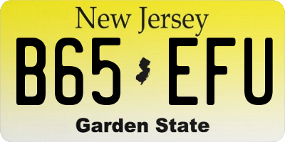 NJ license plate B65EFU