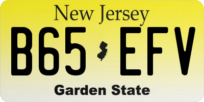 NJ license plate B65EFV