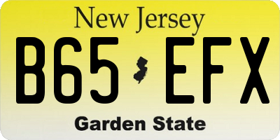NJ license plate B65EFX
