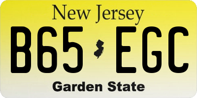 NJ license plate B65EGC