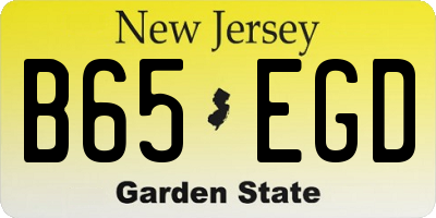 NJ license plate B65EGD