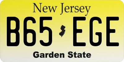 NJ license plate B65EGE