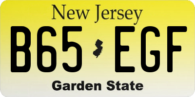 NJ license plate B65EGF