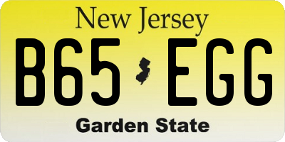 NJ license plate B65EGG