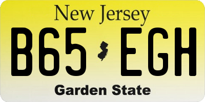 NJ license plate B65EGH