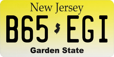 NJ license plate B65EGI