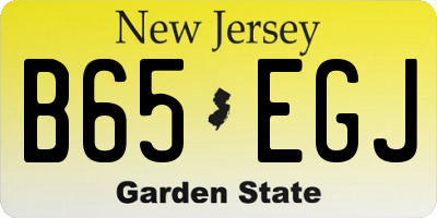 NJ license plate B65EGJ