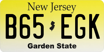 NJ license plate B65EGK