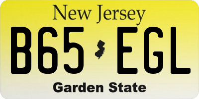 NJ license plate B65EGL