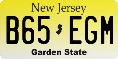 NJ license plate B65EGM