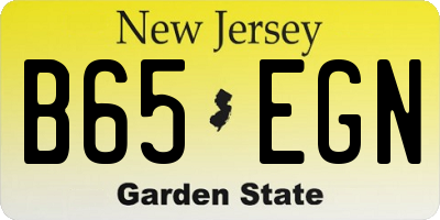 NJ license plate B65EGN