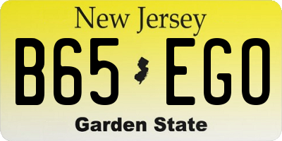 NJ license plate B65EGO