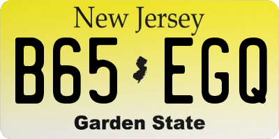 NJ license plate B65EGQ