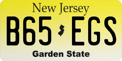 NJ license plate B65EGS