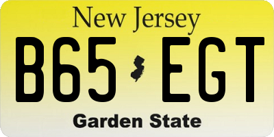 NJ license plate B65EGT