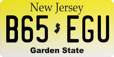 NJ license plate B65EGU