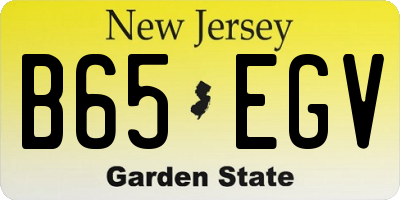 NJ license plate B65EGV