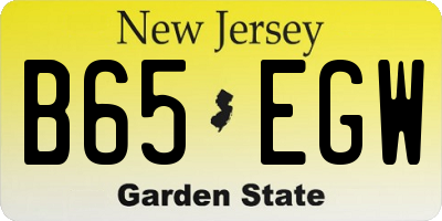 NJ license plate B65EGW