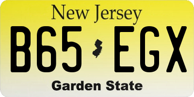 NJ license plate B65EGX
