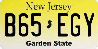 NJ license plate B65EGY