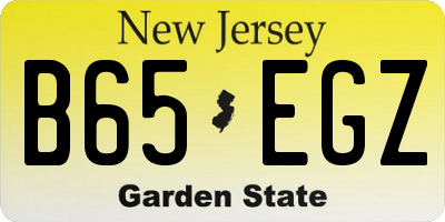NJ license plate B65EGZ