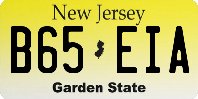 NJ license plate B65EIA