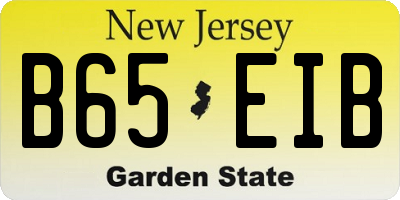 NJ license plate B65EIB