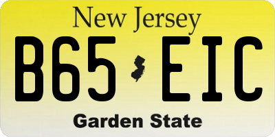 NJ license plate B65EIC