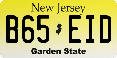 NJ license plate B65EID