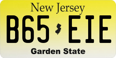 NJ license plate B65EIE