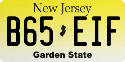 NJ license plate B65EIF