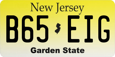 NJ license plate B65EIG
