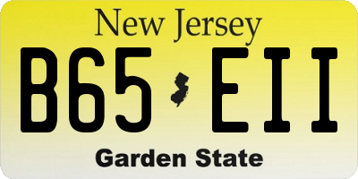 NJ license plate B65EII