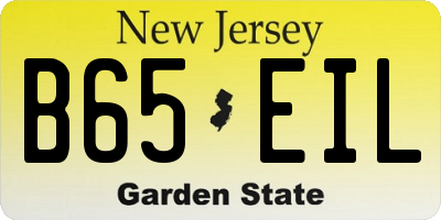 NJ license plate B65EIL