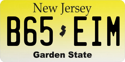 NJ license plate B65EIM