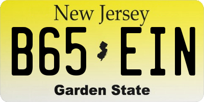 NJ license plate B65EIN