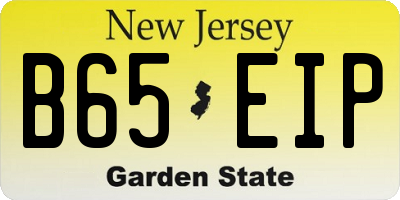 NJ license plate B65EIP