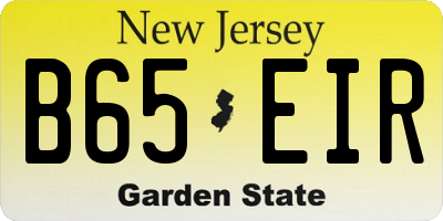 NJ license plate B65EIR