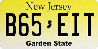 NJ license plate B65EIT