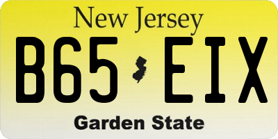 NJ license plate B65EIX